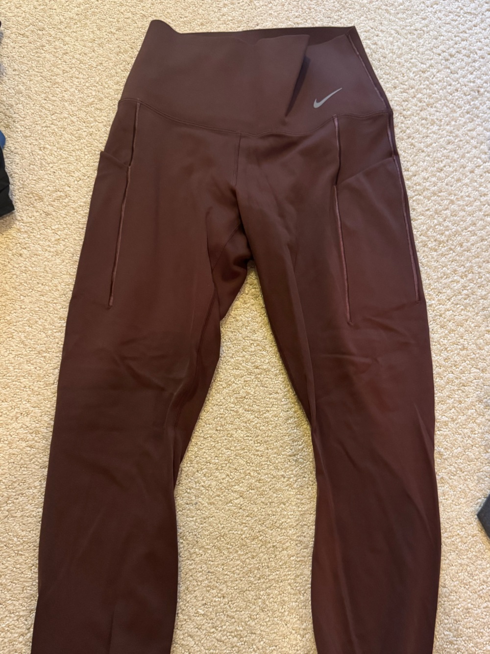 Nike Burgundy High-Waist Performance Leggings